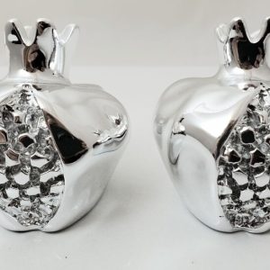 Coppia di melograni argentati