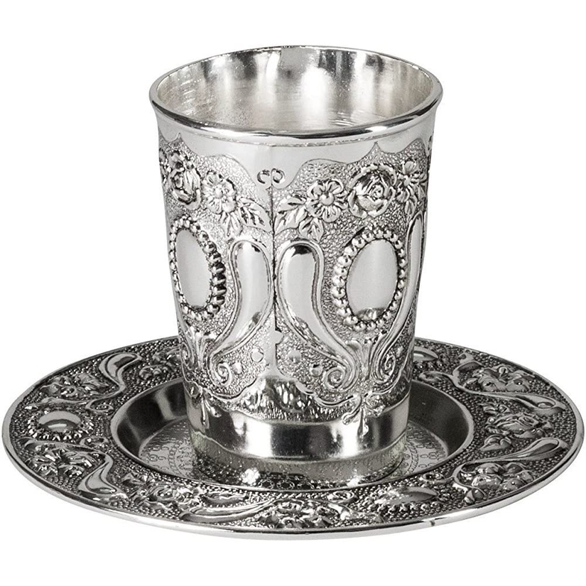 Calice decorato argentato - 9 cm