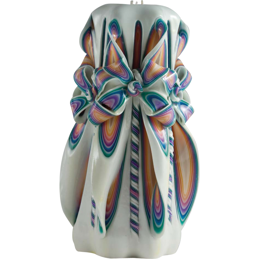 Candela per Havdallà scolpita - 20 cm - vari colori