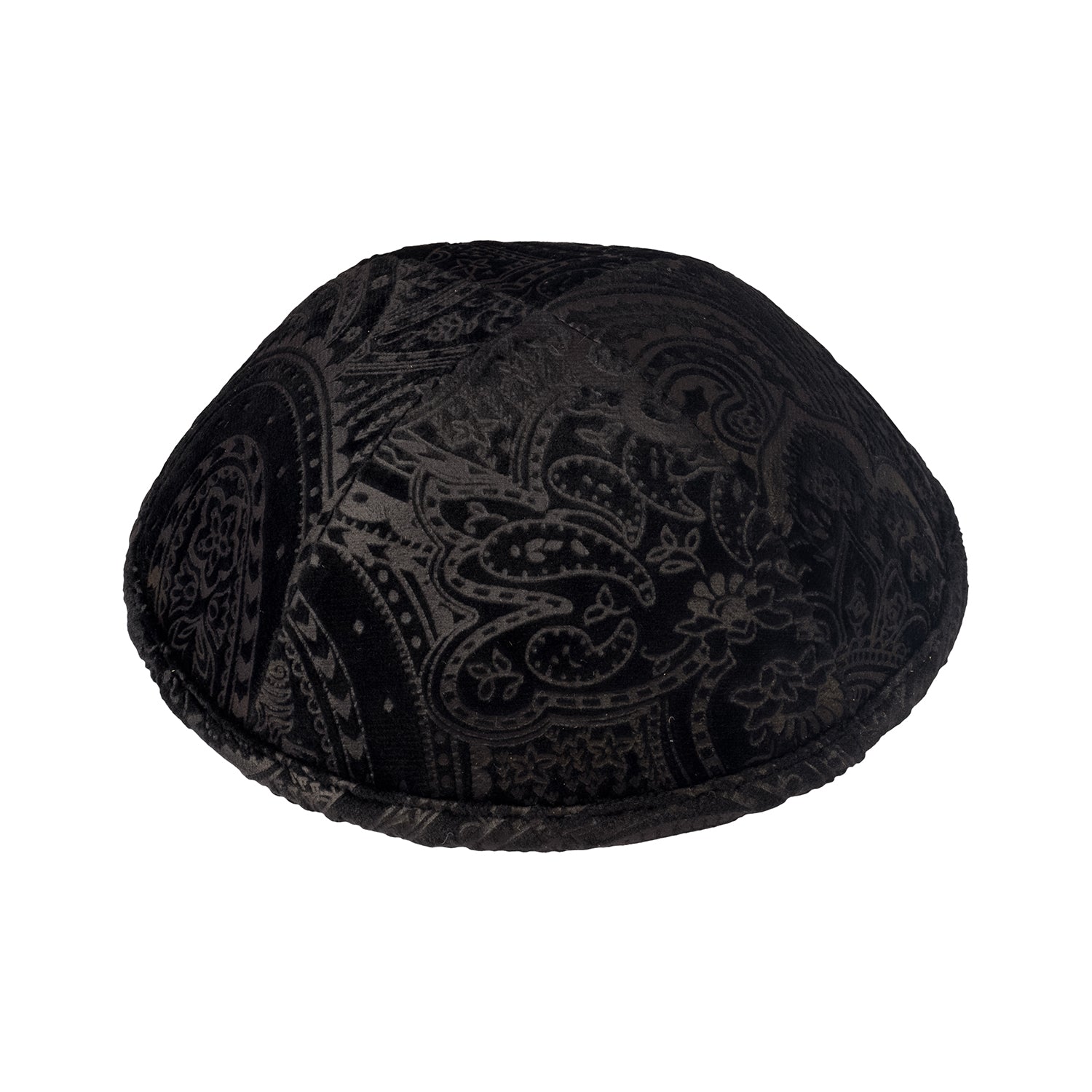 IKippah Black Paisley Velvet