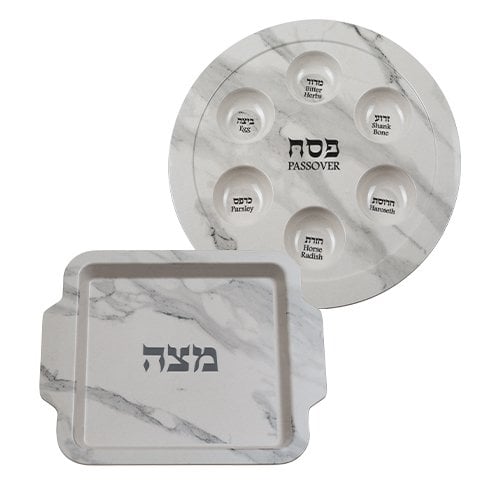 Melamine Pesach and Matzah Plates - Grey