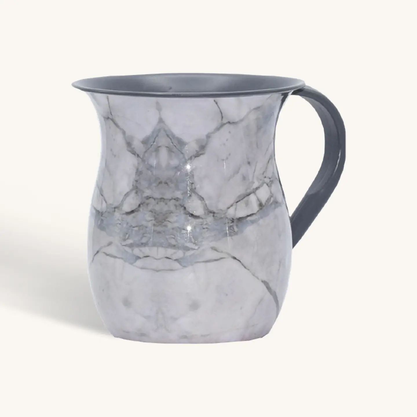 Brocca in metallo - effetto marmo bianco